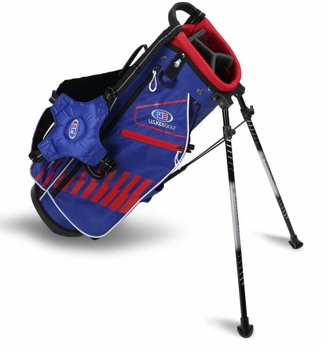 2022 U.S. Kids Golf UL51 (130 cm) WT20-s Junior Standbag, blau/rot/weiss