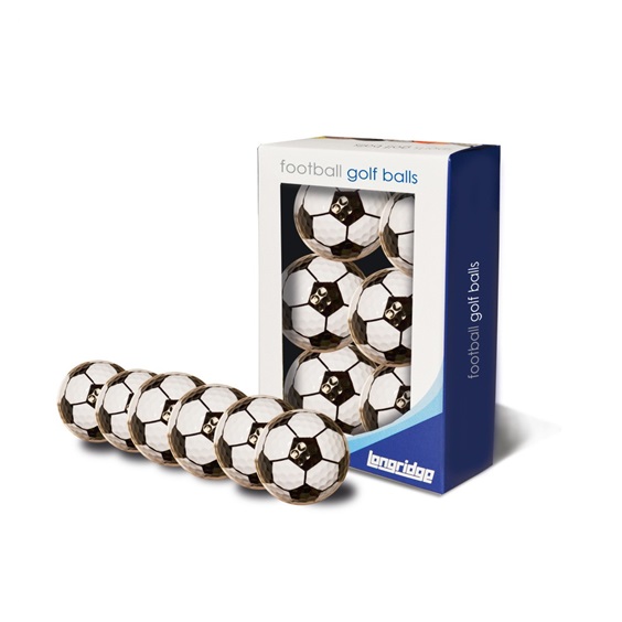 Longridge Football Golfbälle, schwarz/weiss, 6Stk.