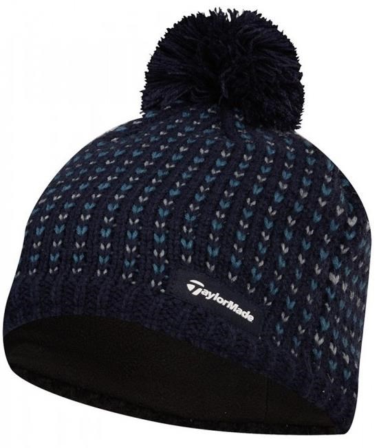 TaylorMade Pom Beanie Damen Wintermütze, dunkelblau