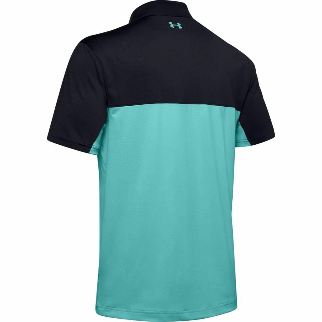 Under Armour Performance 2.0 Colourblock Herren Poloshirt, schwarz//radial turquoise