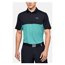Under Armour Performance 2.0 Colourblock Herren Poloshirt, schwarz//radial turquoise