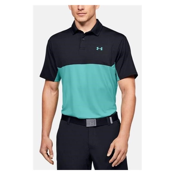 Under Armour Performance 2.0 Colourblock Herren Poloshirt, schwarz//radial turquoise