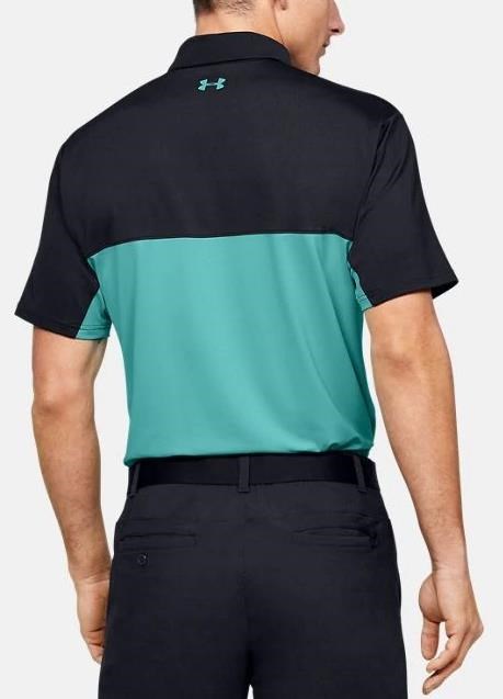 Under Armour Performance 2.0 Colourblock Herren Poloshirt, schwarz//radial turquoise