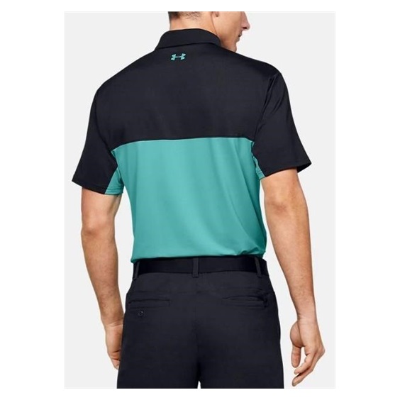 Under Armour Performance 2.0 Colourblock Herren Poloshirt, schwarz//radial turquoise