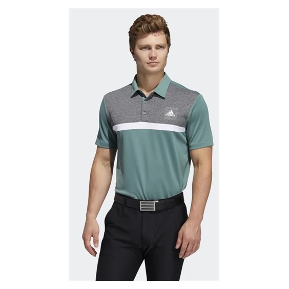 Adidas Novelty Colorblock Herren Poloshirt, emerald/melange