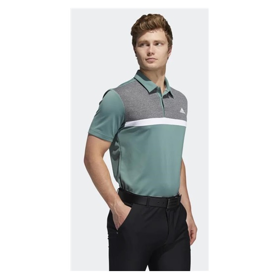 Adidas Novelty Colorblock Herren Poloshirt, emerald/melange