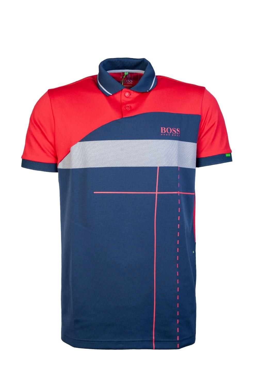 Hugo Boss Herren Poloshirt, rot/blau