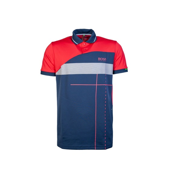Hugo Boss Herren Poloshirt, rot/blau