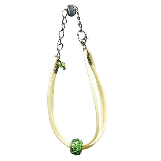 Ostatní Handmade Teraka Armband, Typ 002, grün/weiß