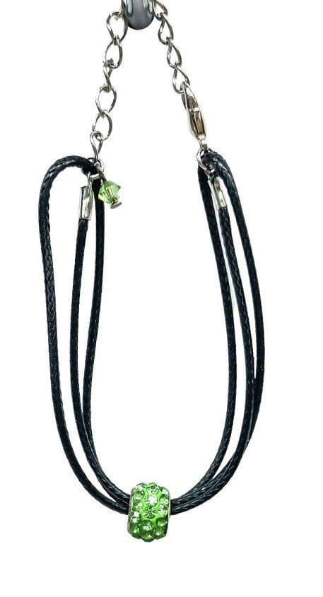Ostatní Handmade Teraka Armband Typ 005, schwarz/grün