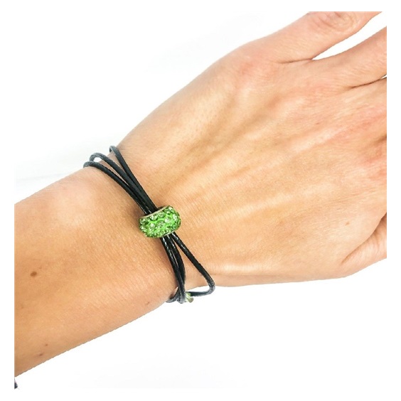 Ostatní Handmade Teraka Armband Typ 005, schwarz/grün