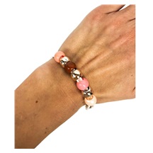 Ostatní Handmade Teraka Armband, Typ 017, weiß/rosa