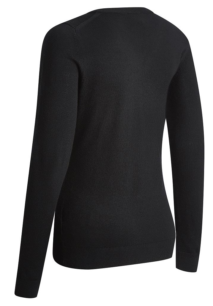 Callaway V-Neck Merino Damen Pullover, schwarz