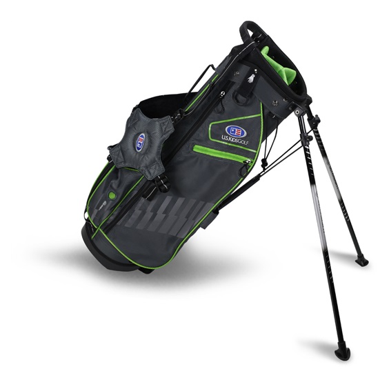 2022 U.S. Kids Golf UL57 (145 cm) WT15-s Junior Standbag, grün/grau
