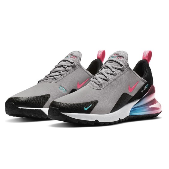Nike Air Max 270 G Unisex Golfschuhe, atmosphere grey/hot punch