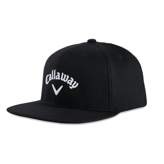 Callaway Flat Bill Herren Golf Cap, schwarz