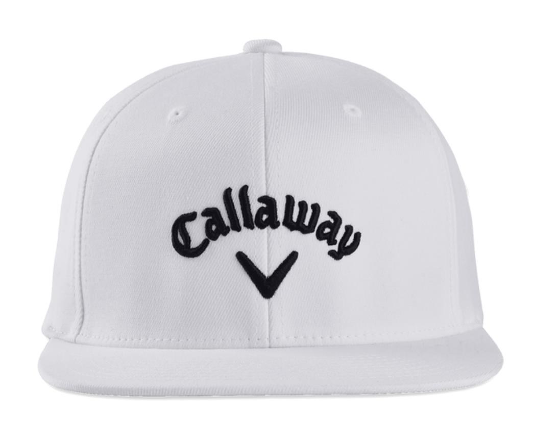 Callaway Flat Bill Herren Golf Cap, weiss