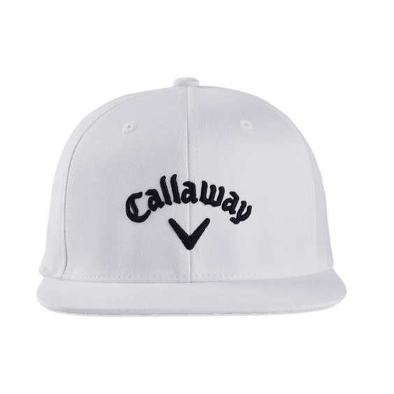 Callaway Flat Bill Herren Golf Cap, weiss