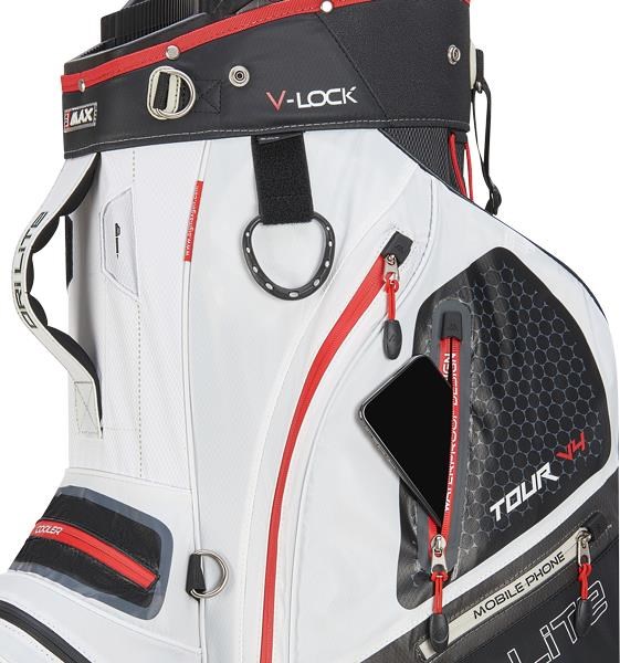 Big Max Dri Lite V-4 Cartbag, schwarz/weiss/rot