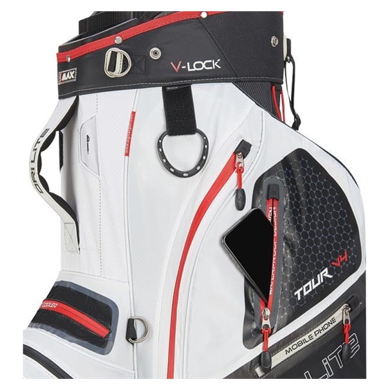 Big Max Dri Lite V-4 Cartbag, schwarz/weiss/rot