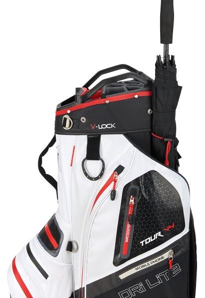 Big Max Dri Lite V-4 Cartbag, schwarz/weiss/rot