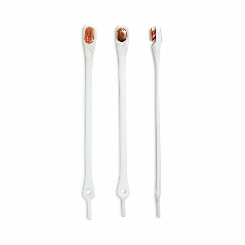 Hickies Whote/Rose gold - bílá/zlatá 14ks elastische Schnürsenkel, White/rose Gold