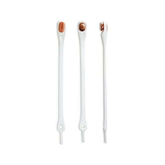 Hickies Whote/Rose gold - bílá/zlatá 14ks elastische Schnürsenkel, White/rose Gold