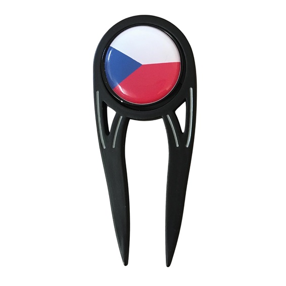 Odyssey Dual Divot Tool, tschechische Flagge, schwarz