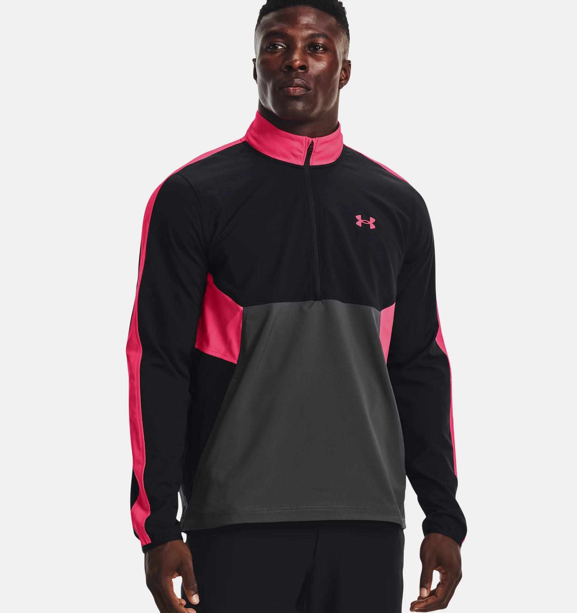 Under Armour Storm Windstrike 1/2 Zip Herrenjacke, schwarz/grau/rosa
