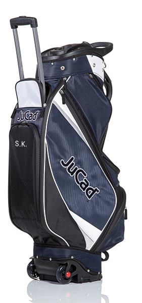 JuCad Bag To Roll Cartbag mit Rädern. dunkelblau/weiss