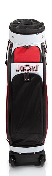 JuCad Bag To Roll Cartbag mit Rädern, schwarz/weiss//rot