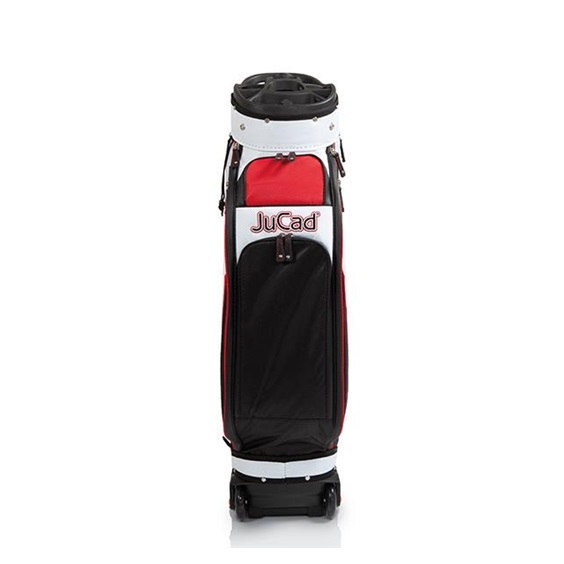 JuCad Bag To Roll Cartbag mit Rädern, schwarz/weiss//rot