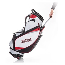 JuCad Bag To Roll Cartbag mit Rädern, schwarz/weiss//rot