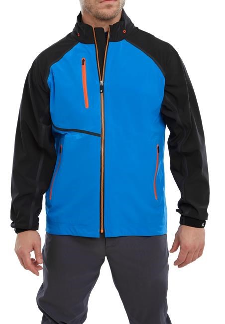 FootJoy Hydrotour Waterproof Herrenjacke, blau/schwarz/orange