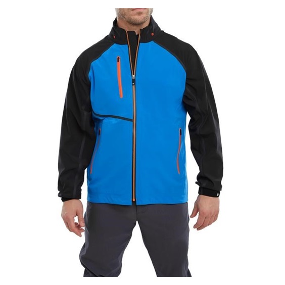 FootJoy Hydrotour Waterproof Herrenjacke, blau/schwarz/orange