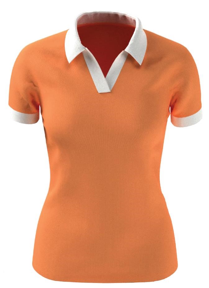 Callaway V-Placket Colorblock Sleeveless Damen Poloshirt, nectarine
