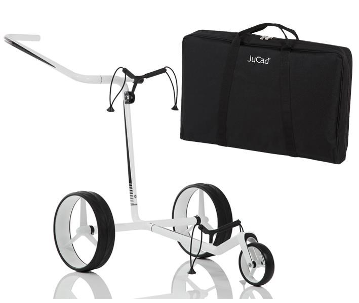 JuCad Carbon Manuell Golftrolley,schwarz/weiss + Tragetasche