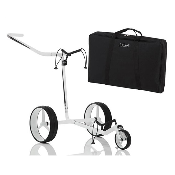 JuCad Carbon Manuell Golftrolley,schwarz/weiss + Tragetasche