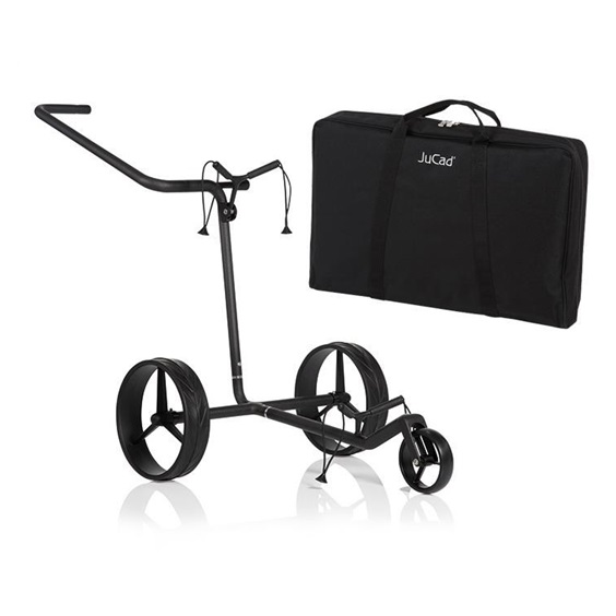 JuCad Carbon Shine 3-wheeled Manuell Golftrolley + Tragetasche