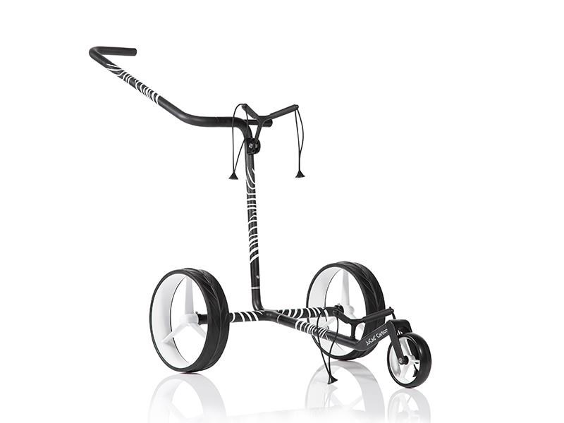 JuCad Carbon Zebra Manuell Golftrolley + Tragetasche