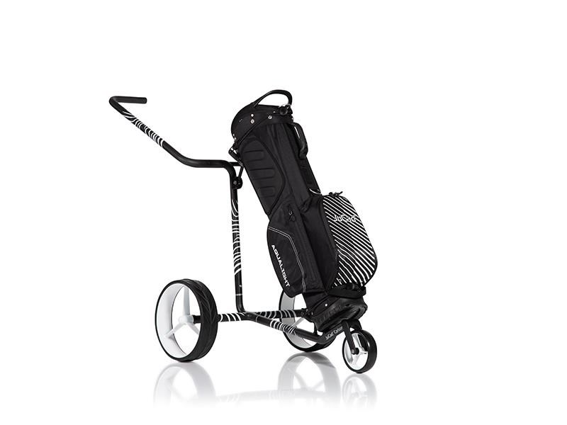 JuCad Carbon Zebra Manuell Golftrolley + Tragetasche