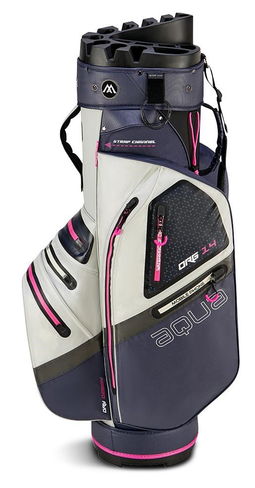 Big Max Aqua Silencio 4 Cartbag, steel blue/off white/fuchsia