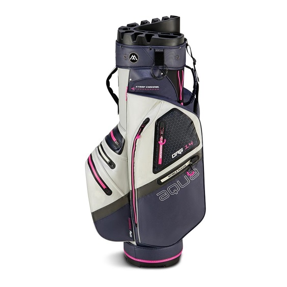 Big Max Aqua Silencio 4 Cartbag, steel blue/off white/fuchsia