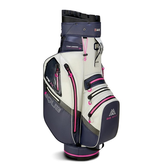 Big Max Aqua Silencio 4 Cartbag, steel blue/off white/fuchsia
