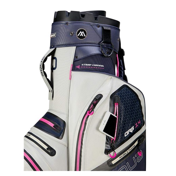 Big Max Aqua Silencio 4 Cartbag, steel blue/off white/fuchsia