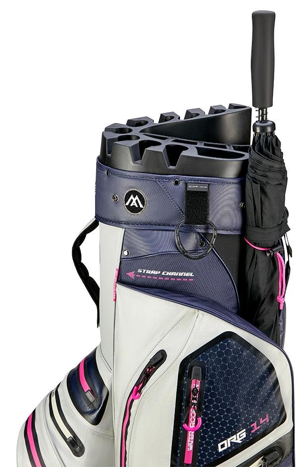 Big Max Aqua Silencio 4 Cartbag, steel blue/off white/fuchsia