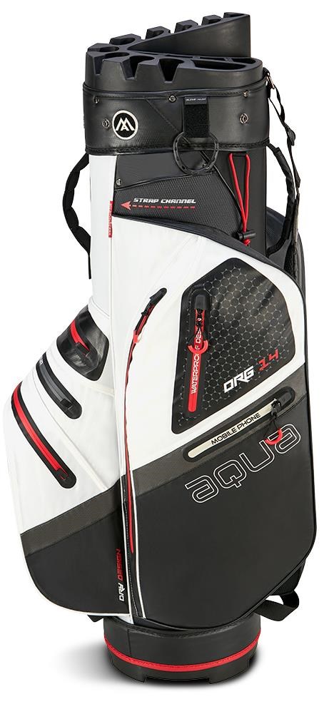 Big Max Aqua Silencio 4 Cartbag, weiss/schwarz/rot