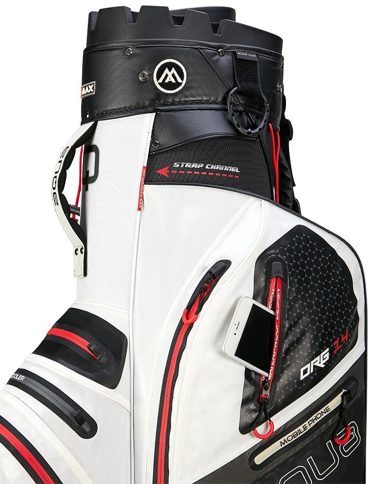 Big Max Aqua Silencio 4 Cartbag, weiss/schwarz/rot