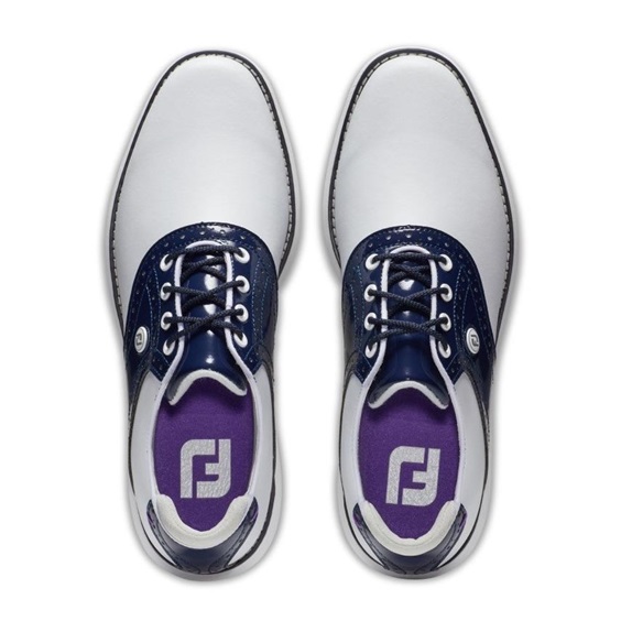 FootJoy Traditions Damen Golfschuhe, weiss/dunkelblau