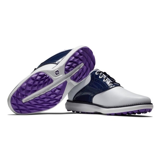 FootJoy Traditions Damen Golfschuhe, weiss/dunkelblau